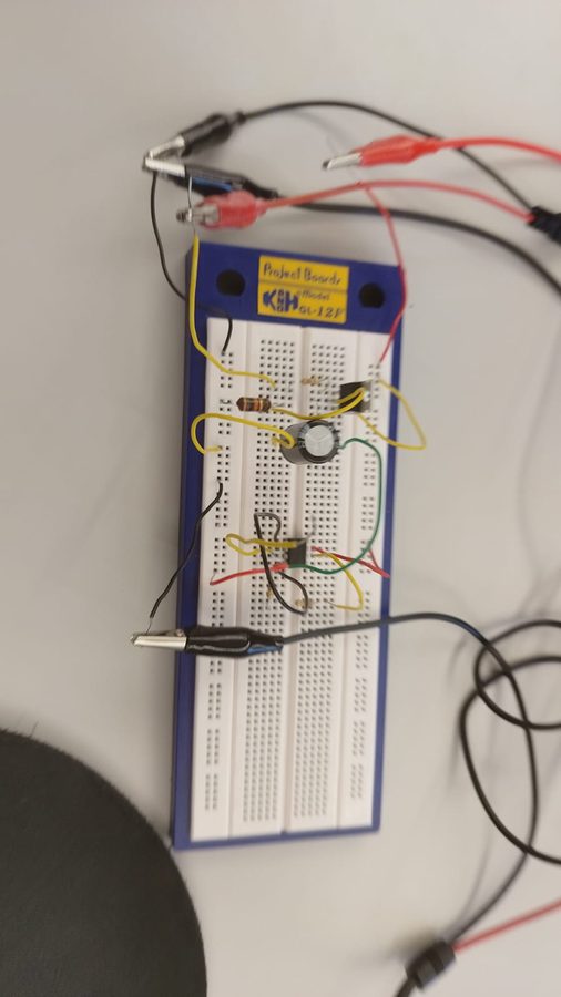 Negative power supply converter assembled on a breadboard